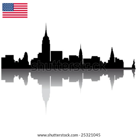 new york skyline silhouette vector. vector New York silhouette