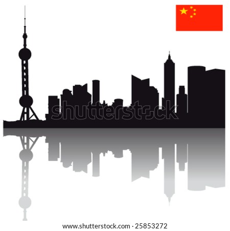 vector Shanghai silhouette