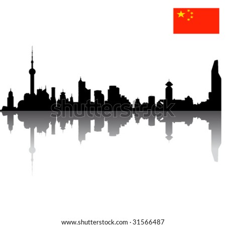 vector Shanghai silhouette