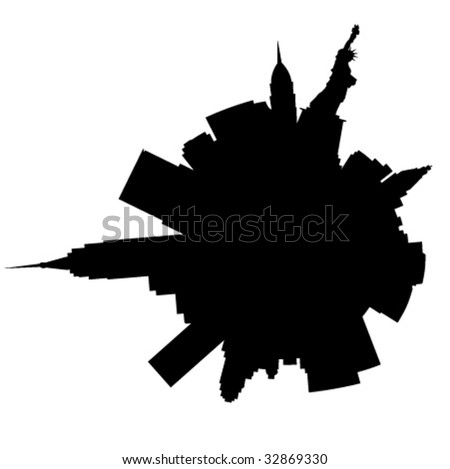 new york skyline silhouette vector. stock vector : New York
