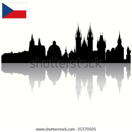 vector Prague silhouette