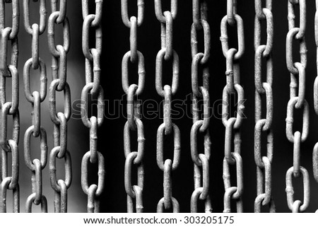 Abstracts chain link fence in drop down position