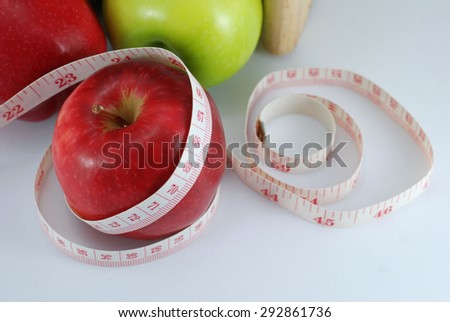Apple, Diet concept on white background