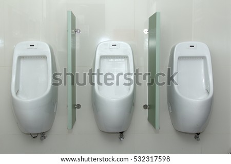 Toilet Urinal Combined with Automatic Flushing System and Men Rest Room Design.