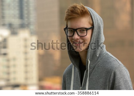 Teenager boy outdoors