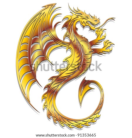 Golden Dragon Symbol 2012 Stock Photo 91353665 : Shutterstock