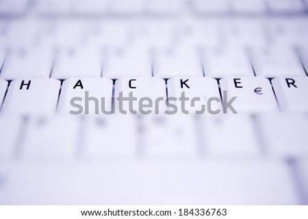 keyboard buttons with the word HACKER