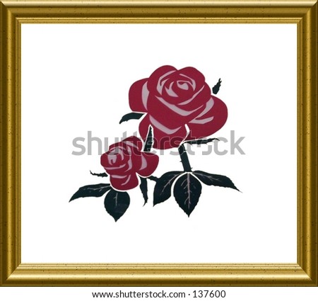 Framed print of a red rose