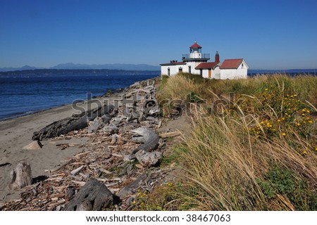 West Point Lighthouse near Discovery Park in Seattle, Washington