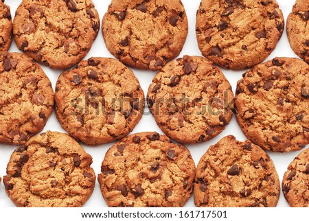 chocolate flakes cookies background