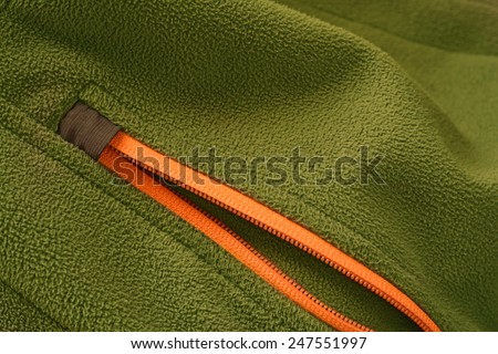 soft-shell fleece jacket zipper detail