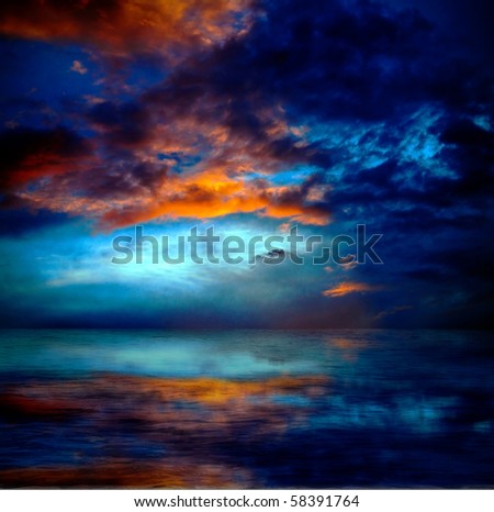 dramatic cloudscape over water