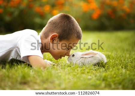 Little Boy With Rabbit