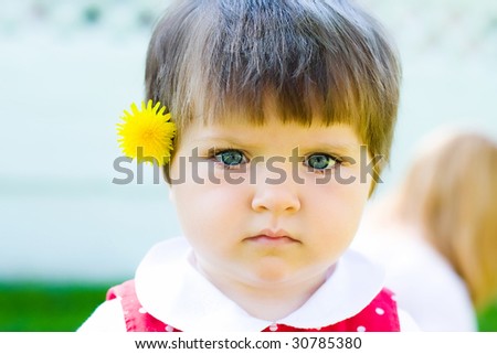 little girl with flower portrait