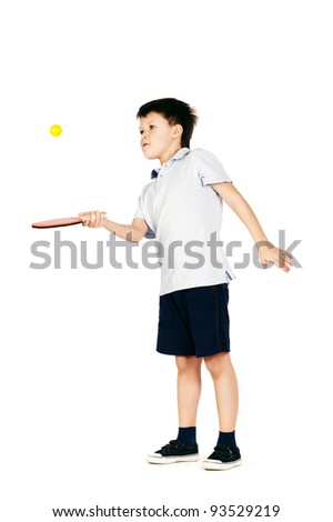 boy plays table tennis