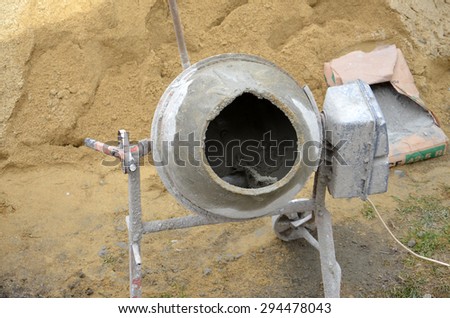 Cement mixer at work