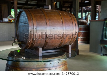 wine tank from wood in countryside