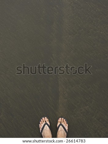 foot and sandals on beach