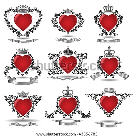 Crown Heart Stock Vector Illustration 43556785 : Shutterstock