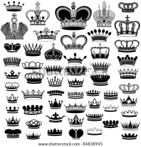 Logo Design on Images Of Big Silhouette Crown Set Stock Vector 84838945 Shutterstock