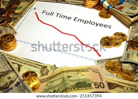 fte full time employees chart graph down with money gold
