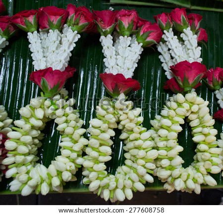 Flower wreaths (Phuang malai), are frequently used by Buddhist in South-East-Asia specifically Thailand to attract good fortune