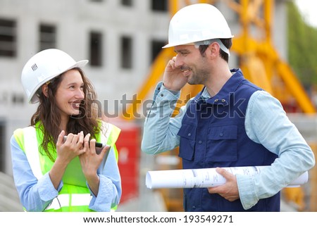 Portrait of co-workers on a construction site