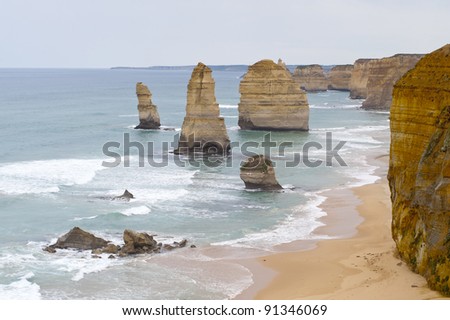 The famous 12 apostles on the great ocean road