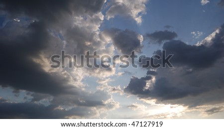 sky before a thunder-storm rainy weather landscape