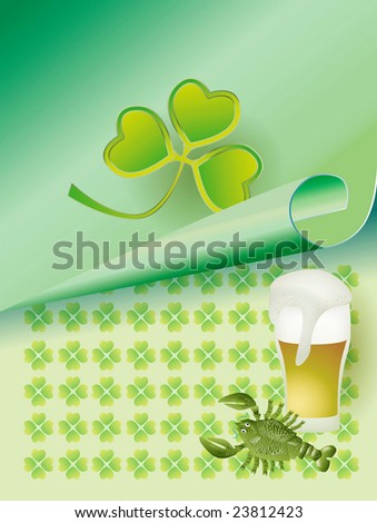 Background for a calendar or congratulating on the day of sainted Patrick, by the holiday of beer