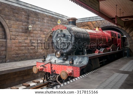 ORLANDO, FLORIDA 12th August 2015. Hogwarts Express Train at Wizardly World of Harry Potter at Islands of Adventure, Universal Studios, Orlando Florida.
