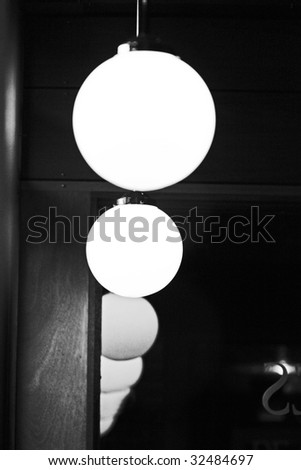 This is an image of modern, indoor restaurant lighting.