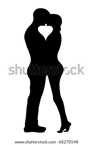 stock vector : kissing couple kissing couple silhouette. stock vector : kissing couple