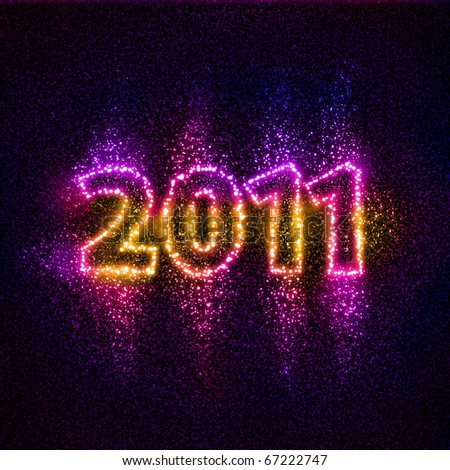 Stars forming number 2011. Font family: sans-serif