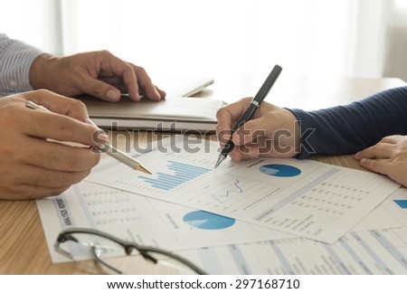 manager analyze financial numbers to view the performance of the company.