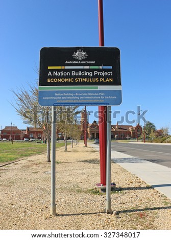 MARYBOROUGH, VICTORIA, AUSTRALIA - September 11, 2015: The Railway Station Domain was redeveloped as part of the \