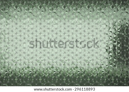 Geometric green mirror texture with oriental elements.