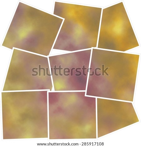 A square, earth tone background with many textures.