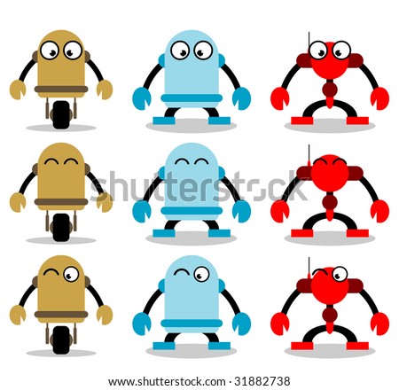 Cute Little Vector Robots - 31882738 : Shutterstock