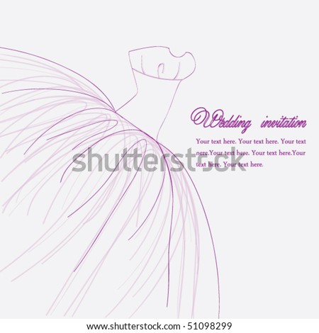stock vector Violet wedding invitation or card