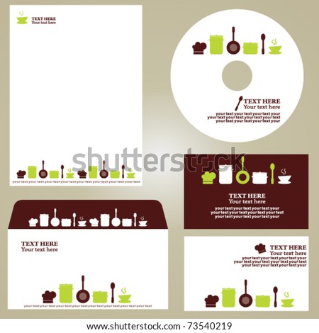 Kitchen Design Template on Business Template  Kitchen Restaurant Cafe Set Stock Vector 73540219