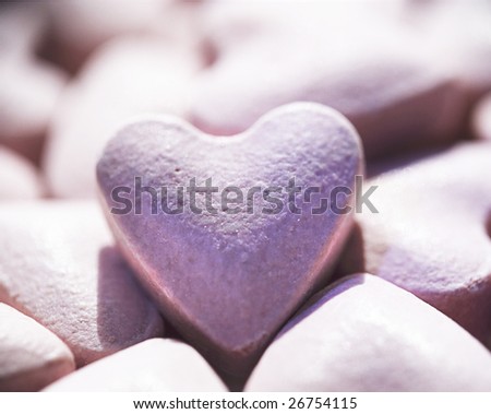 Sugar candy Valentine\'s hearts. Macro.