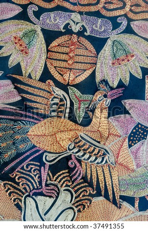 Chinese golden phoenix embroidery