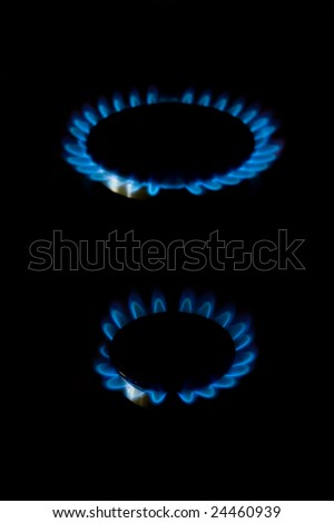 Blue flame of kitchen gas burner 2