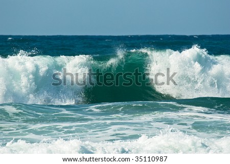 waves, water and surf in corsica coast