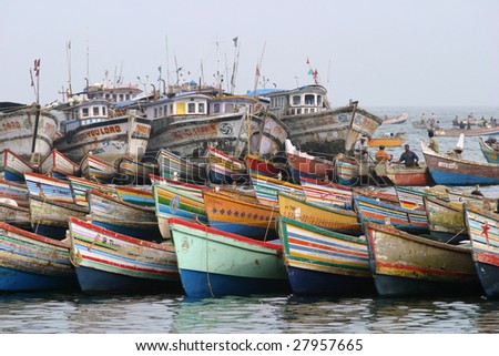 Fish boats in Kovalam, South India