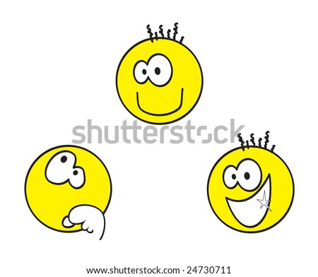 cartoon pictures of smiley faces. stock photo : smiley faces,