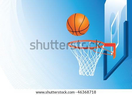 basketball hoop and ball. stock vector : Basketball hoop