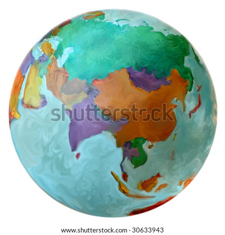 Russia On Globe