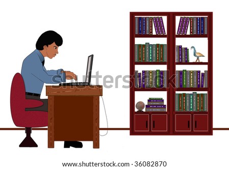 clip art bookcase. stock photo : Clipart of an